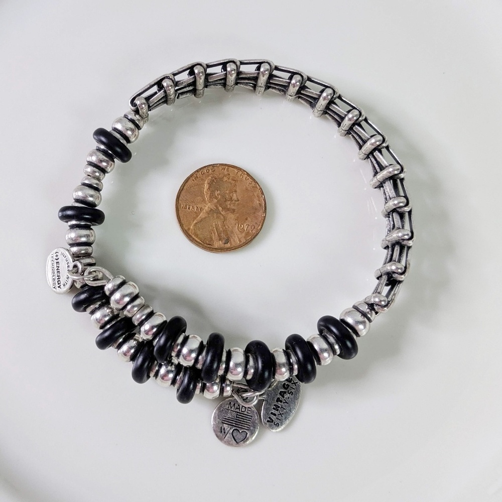 Alex and Ani Jet Fleetwood Black Wrap Bracelet - Picture 4 of 7
